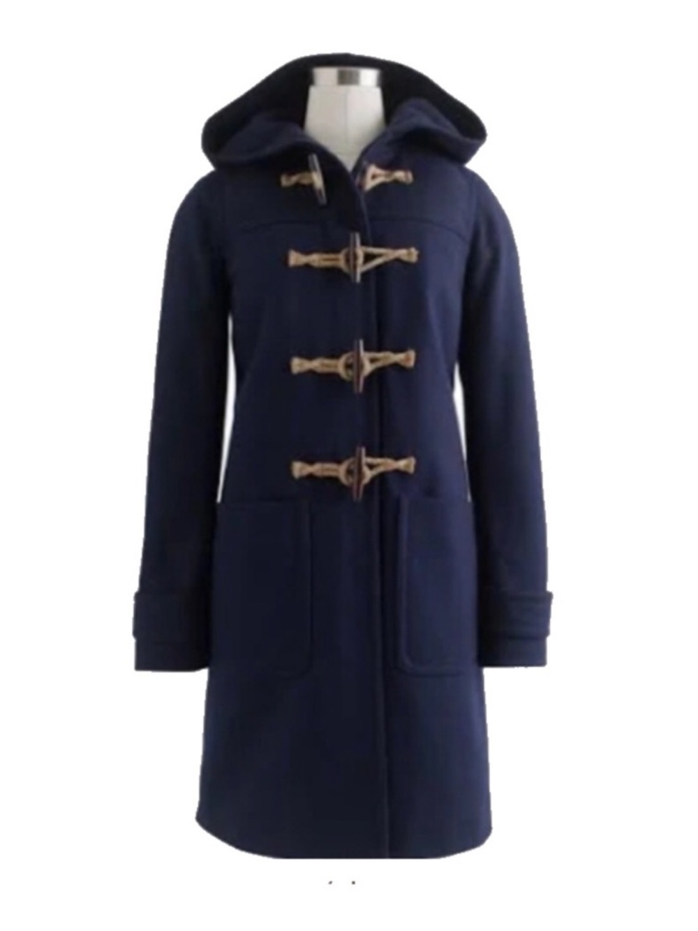 J.Crew Nello Gori Italian Wool
Cashmere Hooded Coat in Navy w/ Thinsulate Sz 4